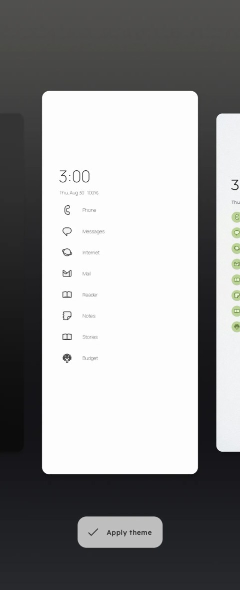 A white and black theme available in Niagara Launcher.
