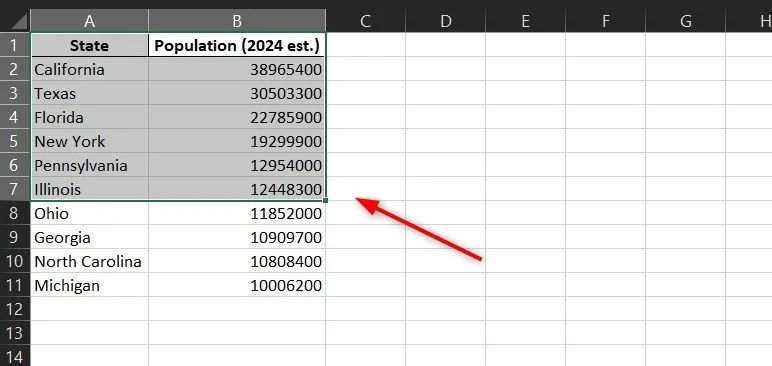 Activated Extend Mode in Excel
