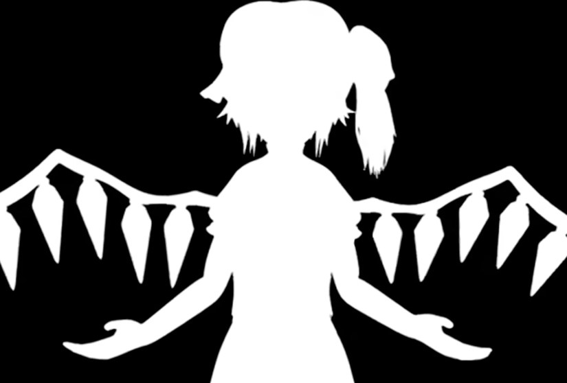 A still from &ldquo;Bad Apple,&rdquo; a popular fanmade Touhou music video