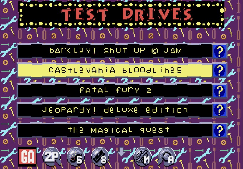 A list of game demos on the Sega Channel.
