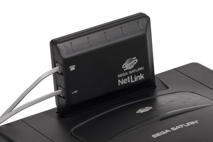 A Netlink adapter connected to a Sega Saturn.
