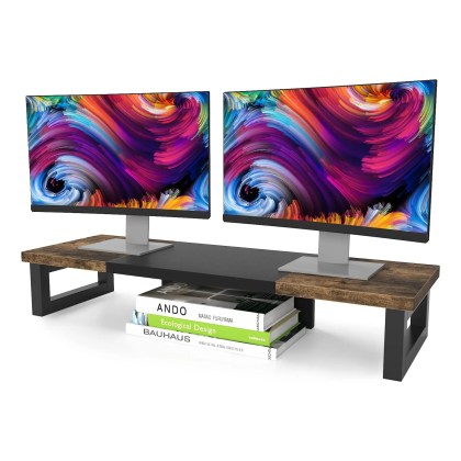 WESTREE dual monitor stand desk shelf