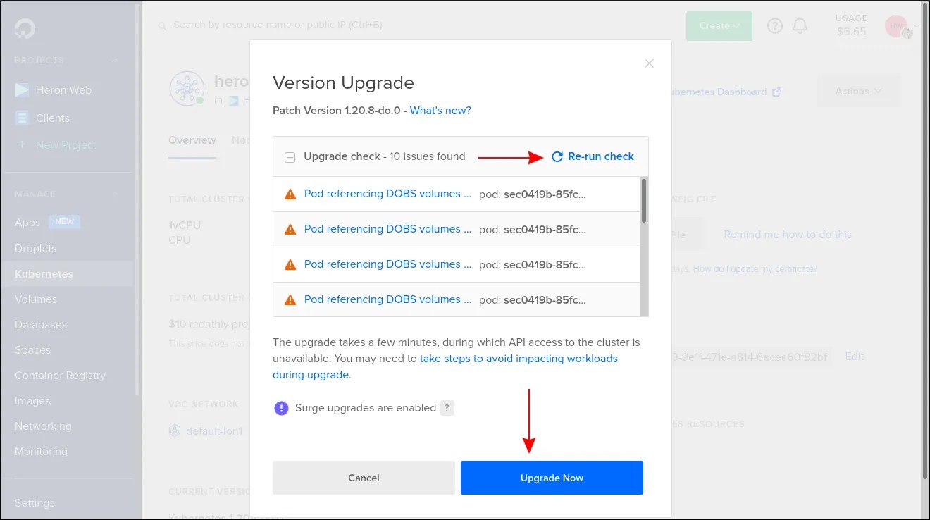 How to Upgrade DigitalOcean Managed Clusters