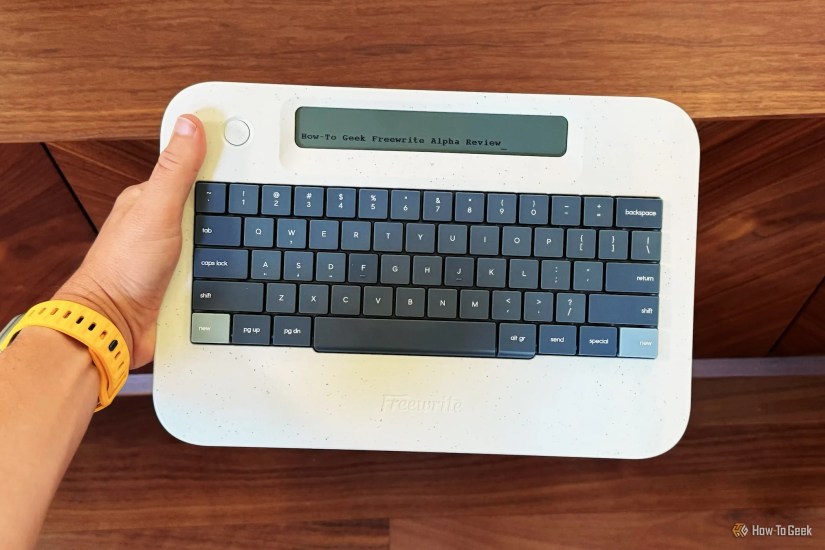 Person holding the Freewrite Alpha