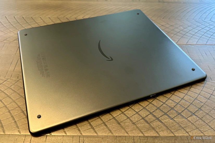 Back of Kindle Scribe showing Power button