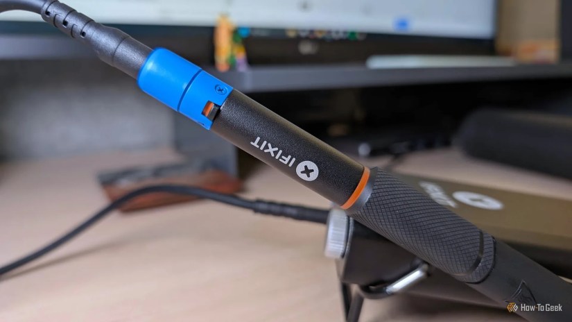 Red Power Switch and Light on the iFixit Soldering Iron.
