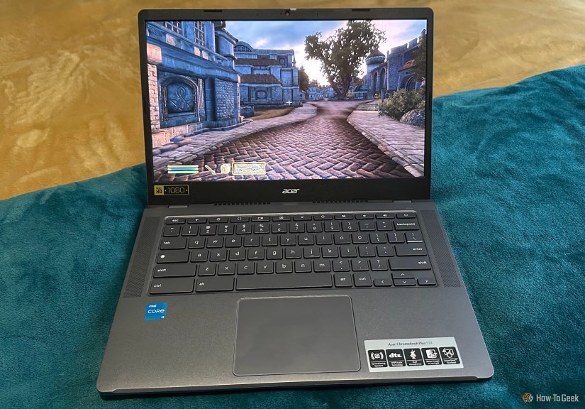 A Chromebook Plus playing Elder Scrolls Oblivion.