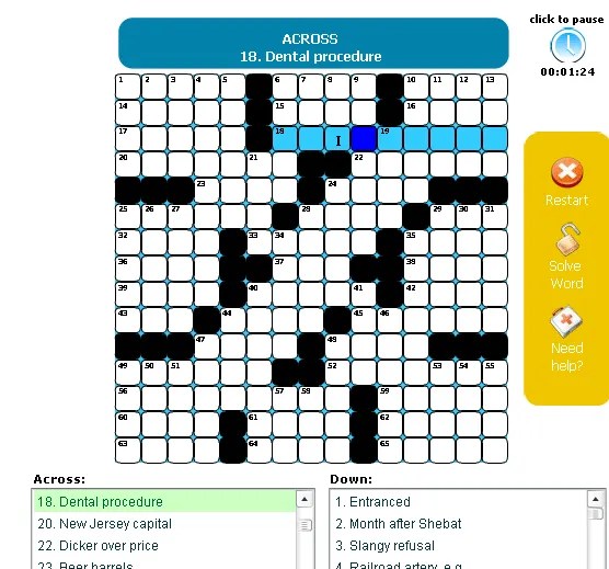 OnlineCrosswords: Free Printable Crossword Puzzles