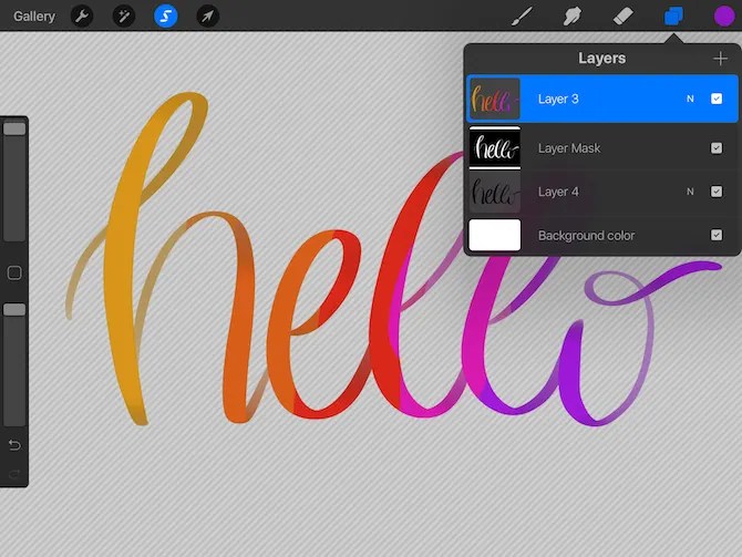 How to Fill Calligraphy Text With Color, Textures, or Photos in Procreate