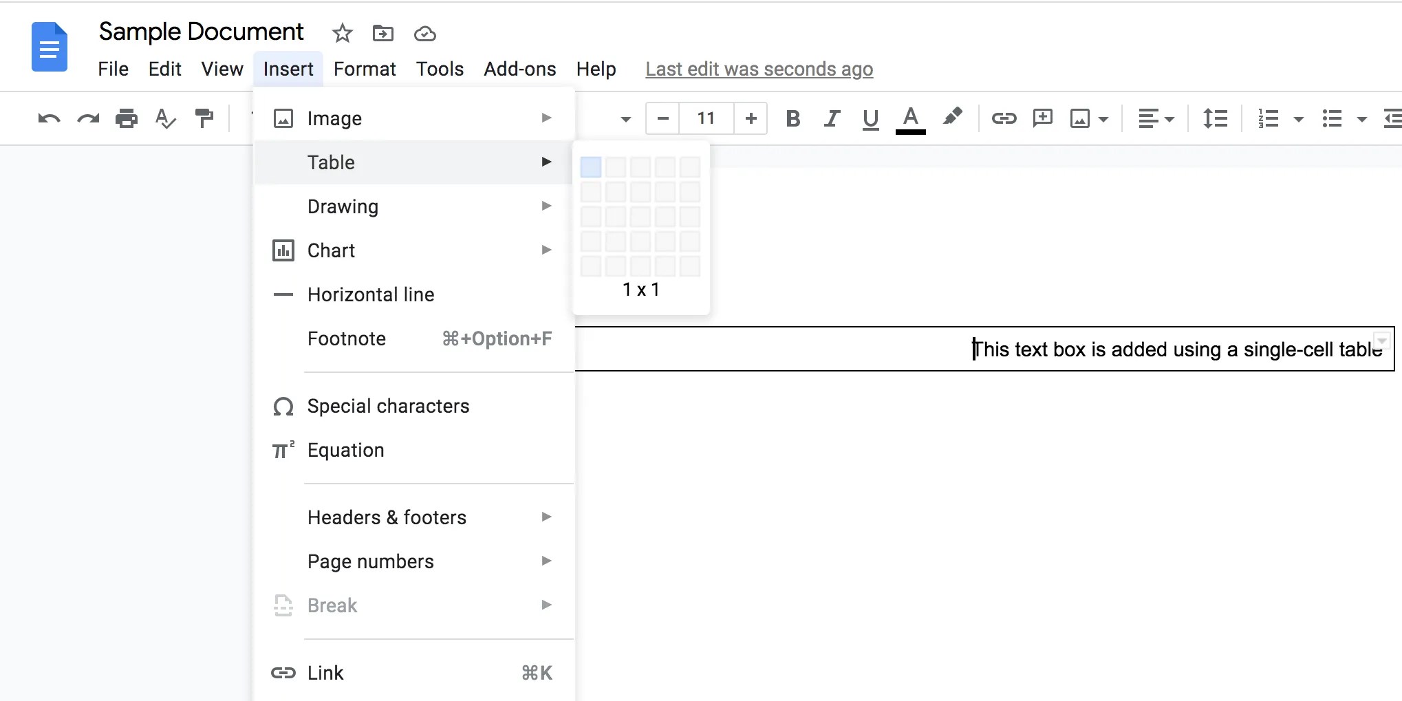How to Insert a Text Box in Google Docs