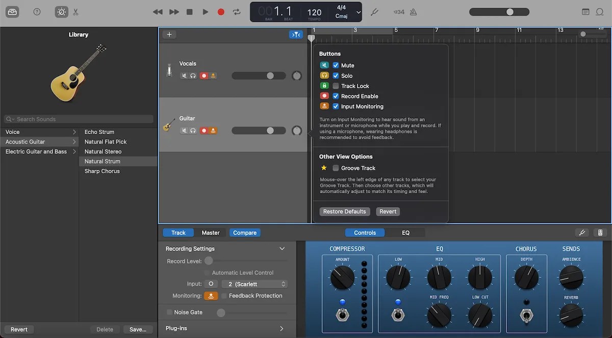 How to Use Garageband on Mac to Record Multiple Live Tracks at Once