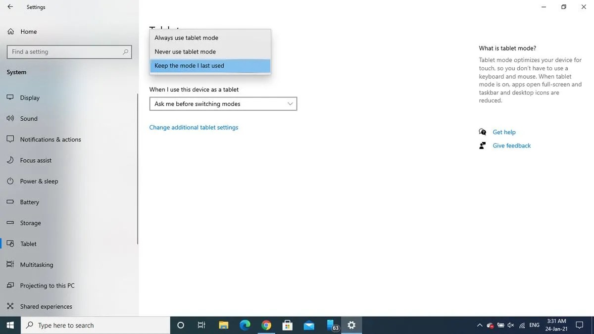 How to Turn Off Tablet Mode in Windows 10
