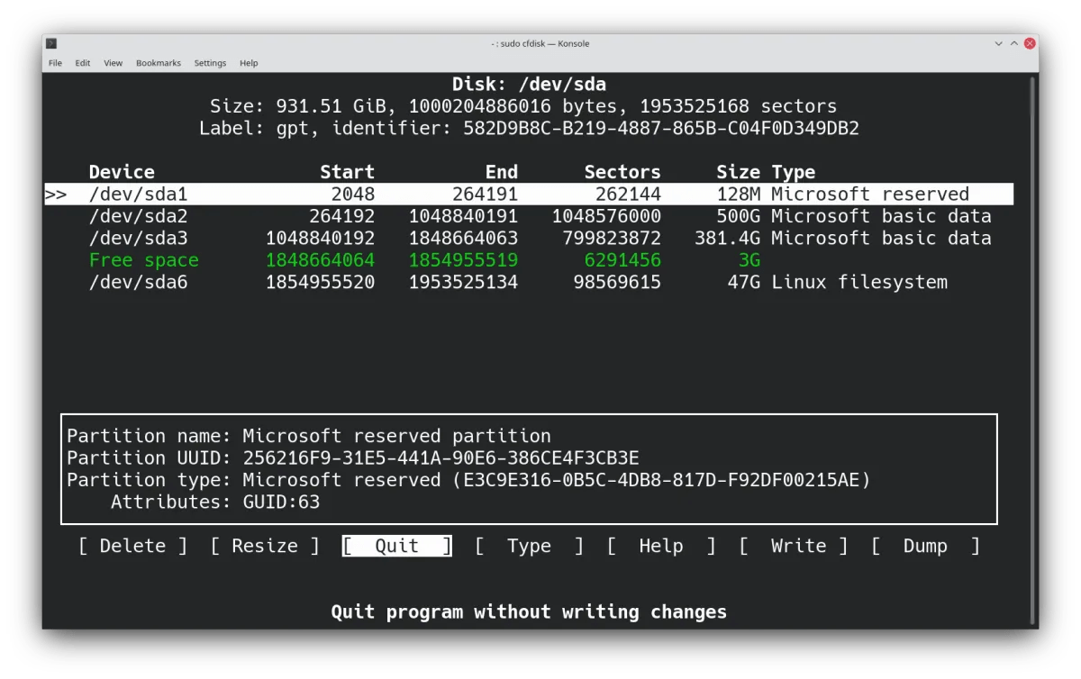How to Create, Resize and Delete Linux Partitions With Cfdisk