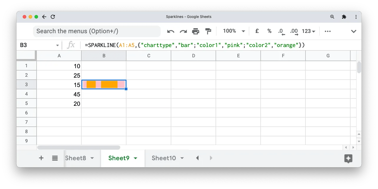How to Add Sparklines in Google Sheets to Display Minimalist Data