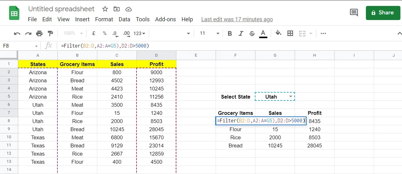 How to Use the FILTER Function in Google Sheets
