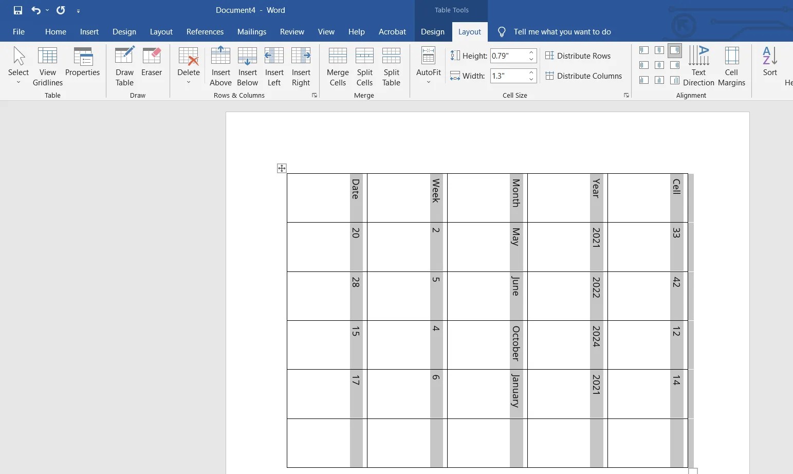 How to Rotate a Table in Microsoft Word
