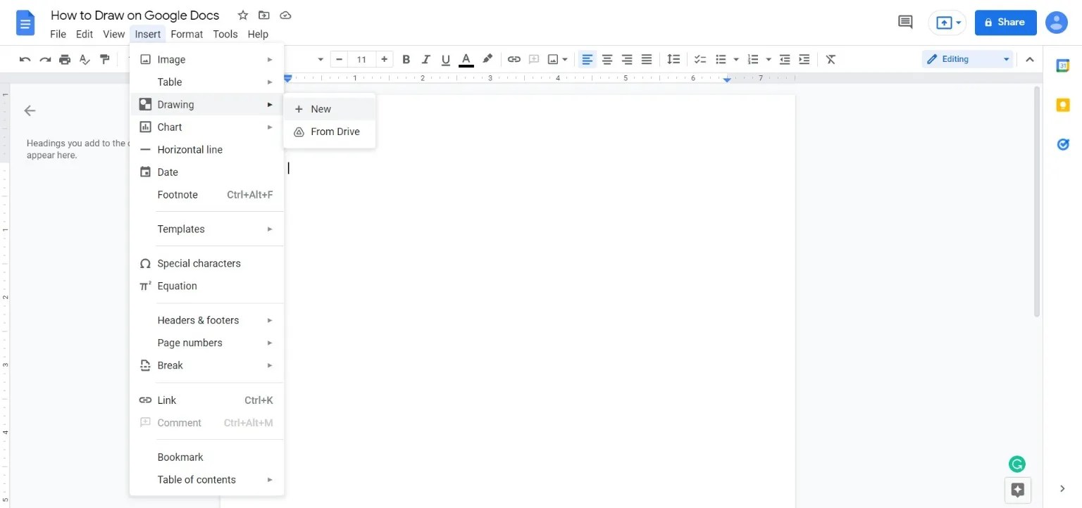 How to Draw on Google Docs
