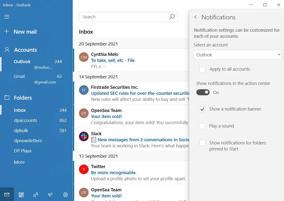 How to Turn Off Mail Notifications in Windows 10
