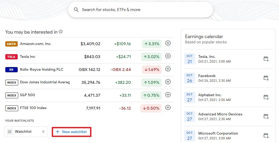 How to Create a Stocks Watchlist on Google Finance