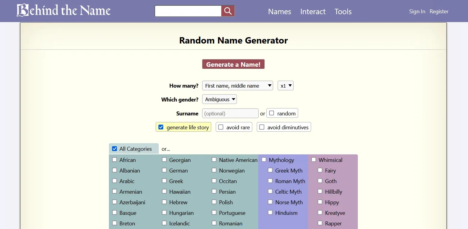 The 6 Best sites to Generate Names for Your Fictional Characters