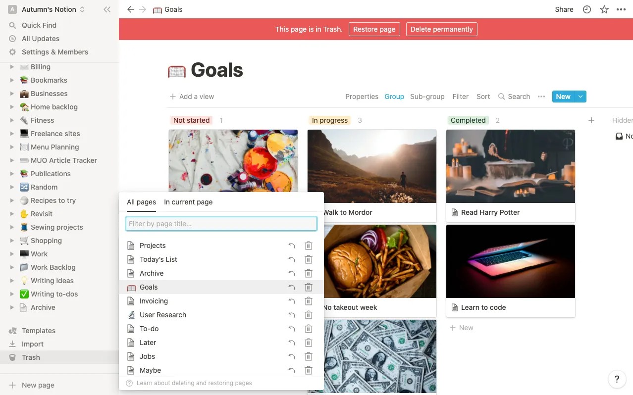 How to Archive Items in Notion