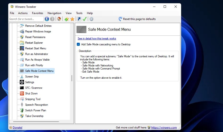 How to Add a Safe Mode Option to the Context Menu in Windows 11