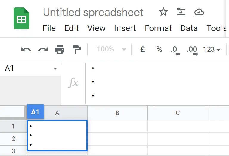How to Add Bullet Points in Google Sheets