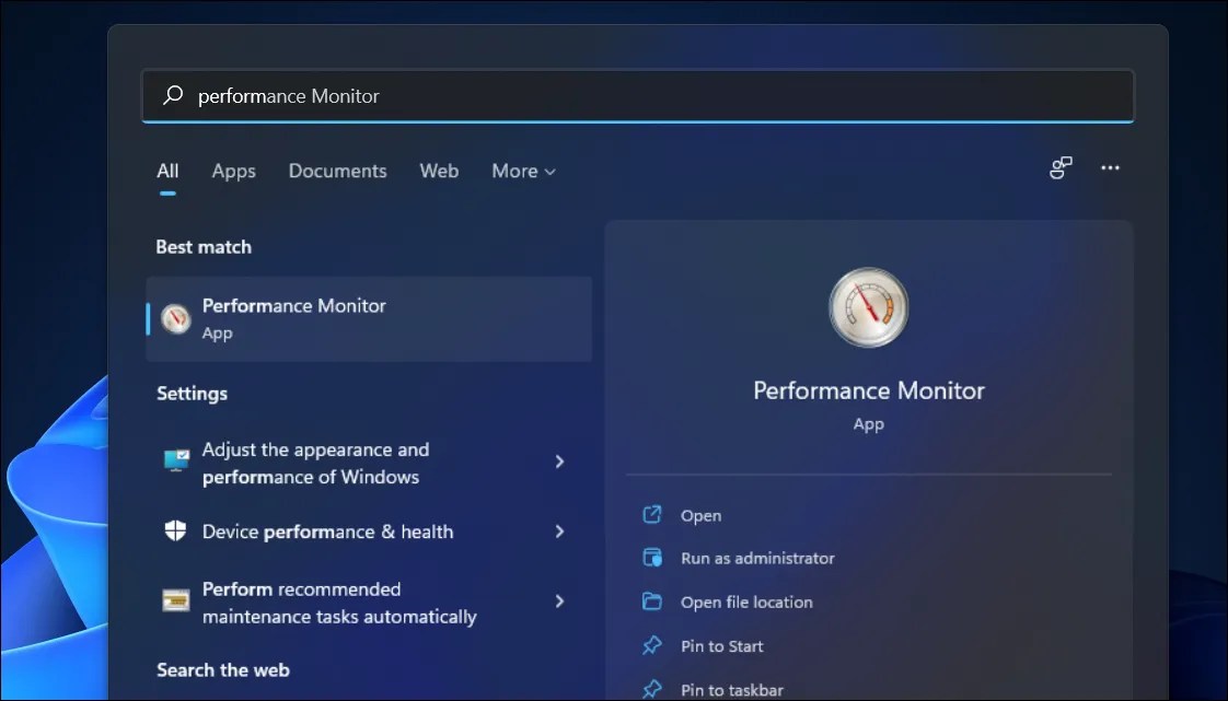 How to Open the Windows 11 Performance Monitor