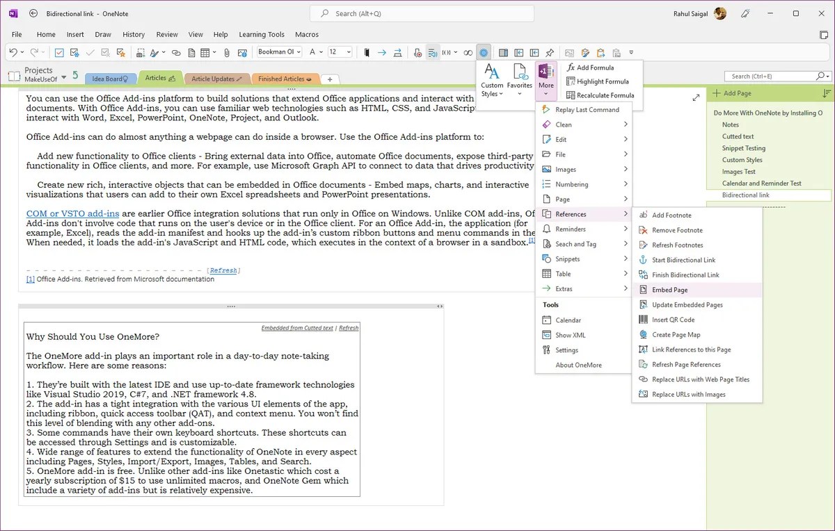 How to Increase the Functionality of OneNote With OneMore AddIn