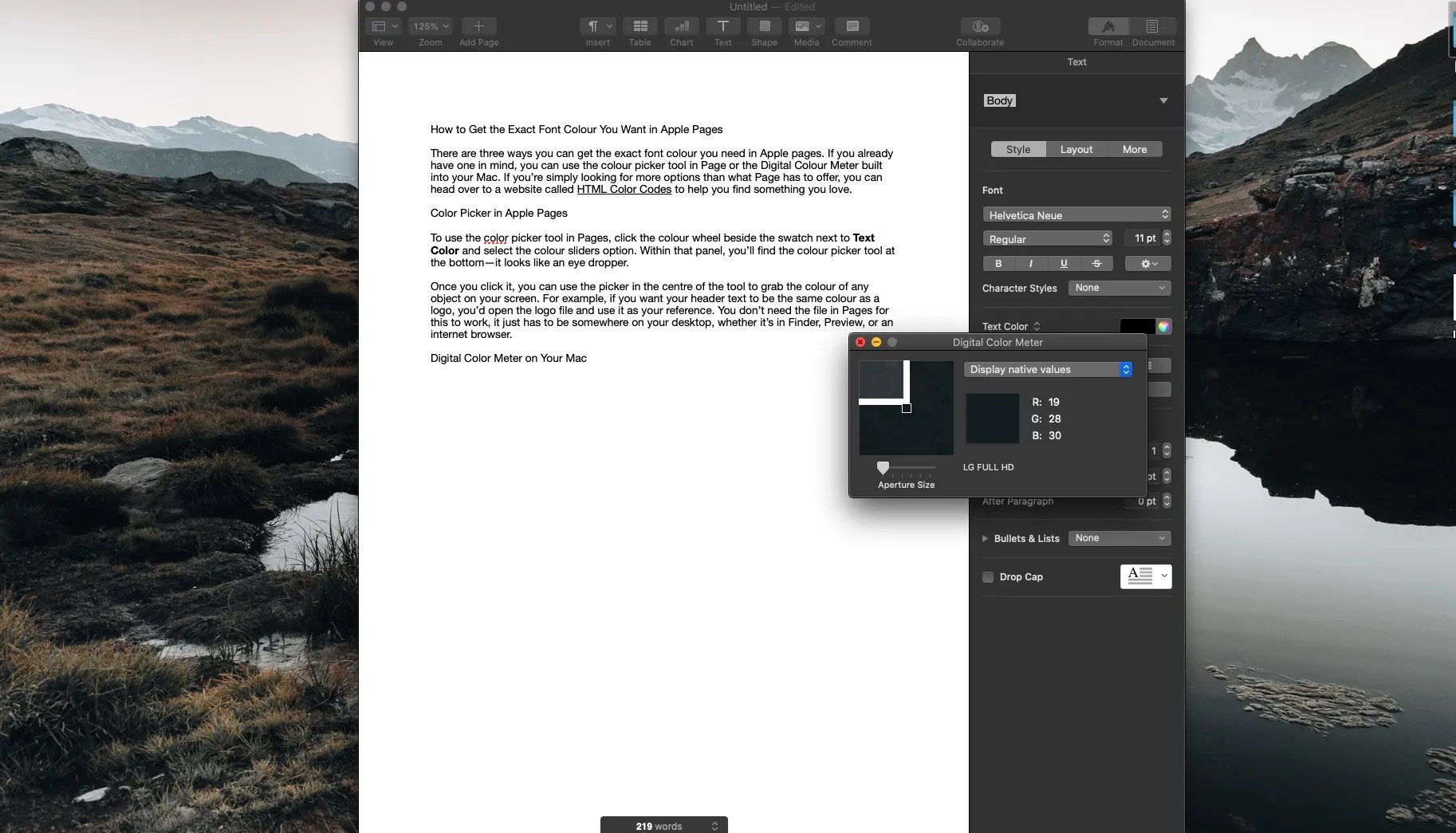 How to Get the Exact Font Color You Want in Apple Pages