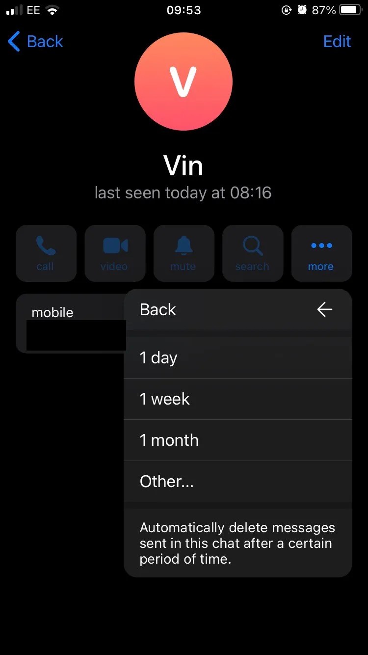 How to Enable AutoDelete on a Telegram Chat