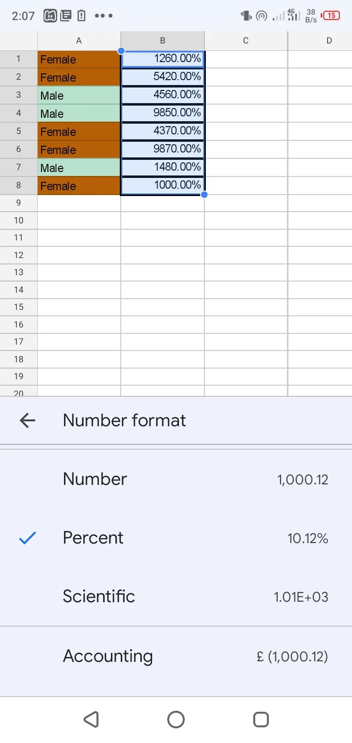 How to Format a Spreadsheet on the Google Sheets Mobile App