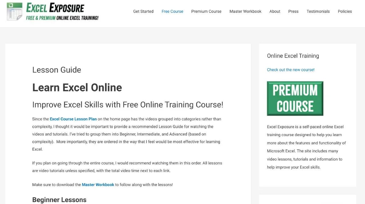 5 Free Excel Training Sites and Courses to a Spreadsheet Master