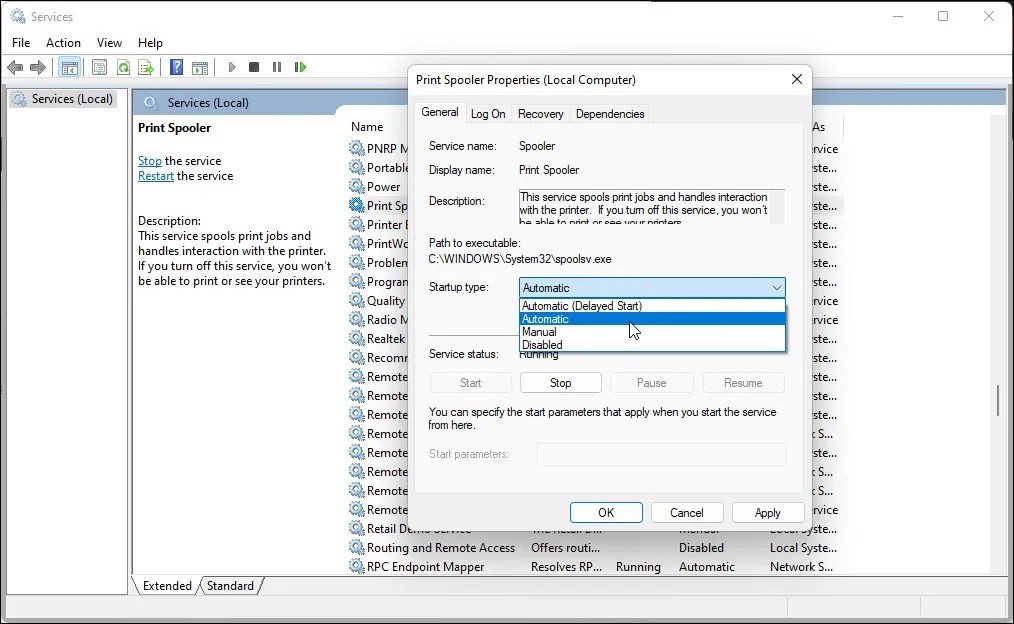 How to Fix “The Print Spooler Service Is Not Running” Error in Windows