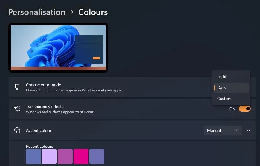 Windows 11 Change Colors