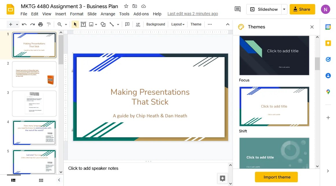 How to Make a Google Slides Presentation for College