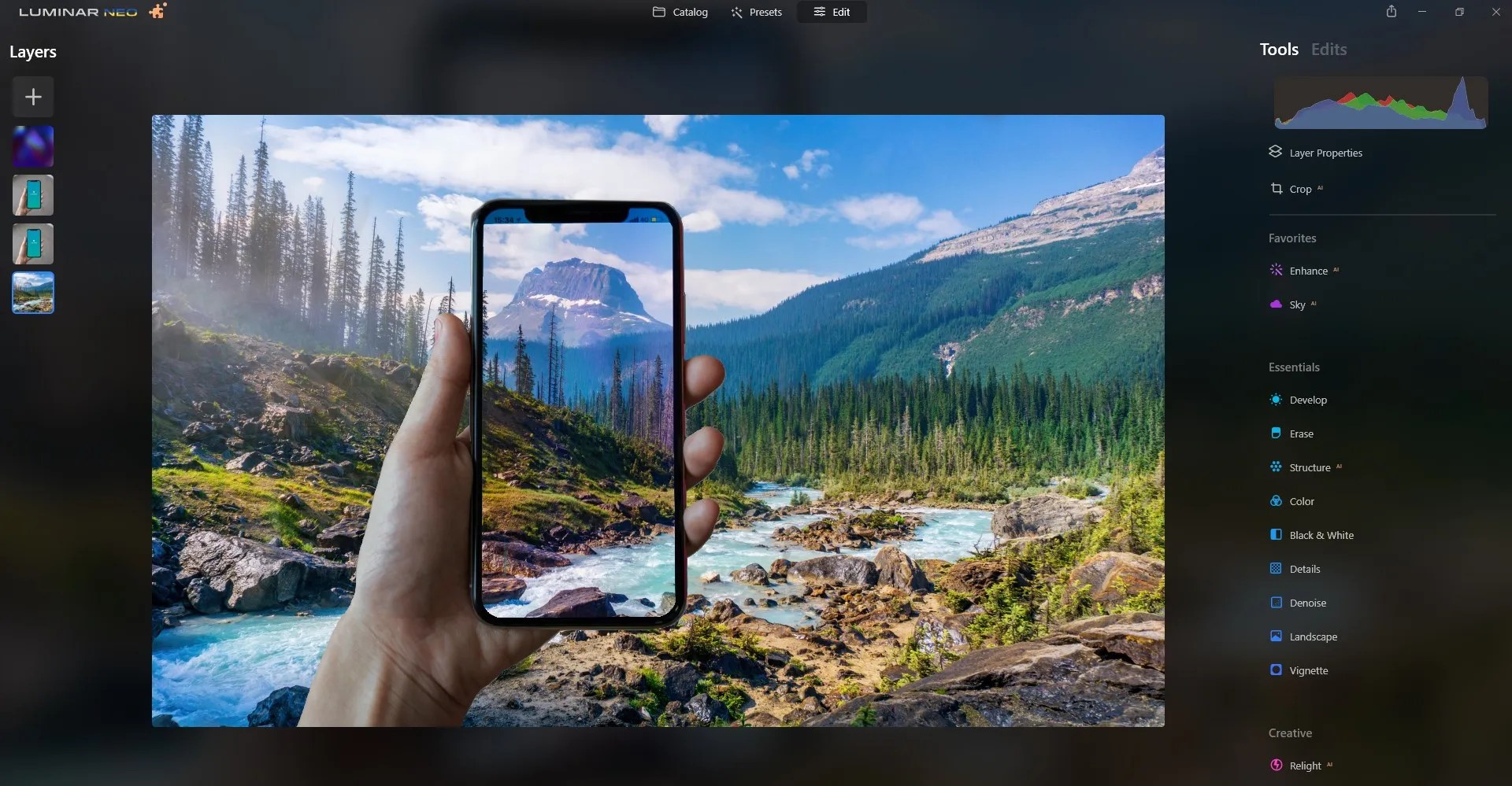 How to Create a Transparent Phone Effect in Luminar Neo