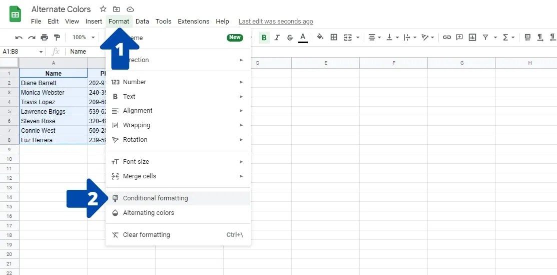 How to Use Alternate Colors in Google Sheets