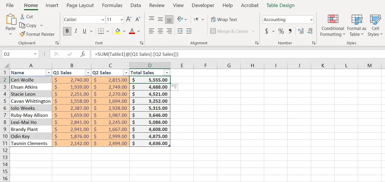How to Create a Table in Excel