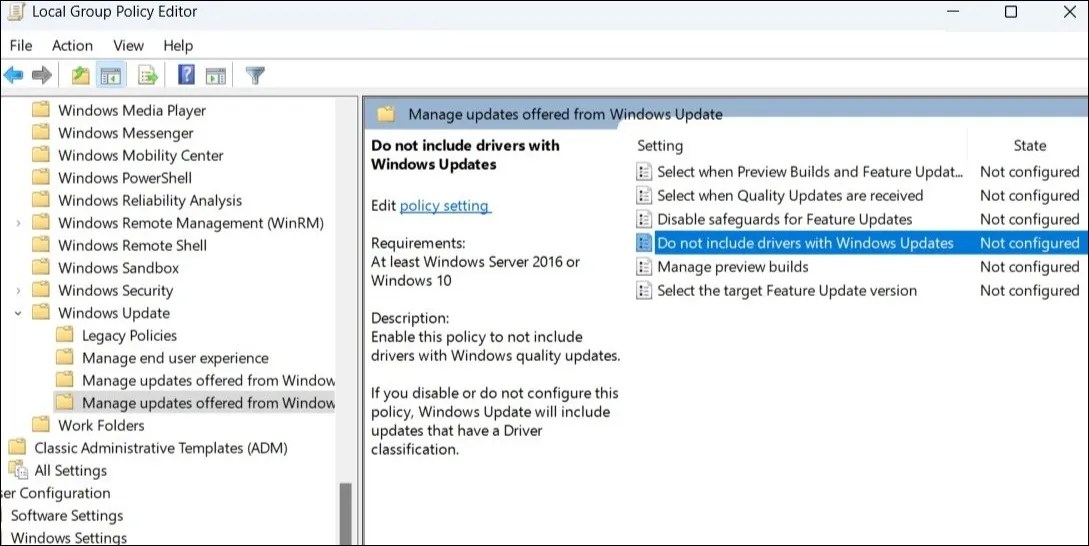 How to Stop Automatic Driver Updates on Windows