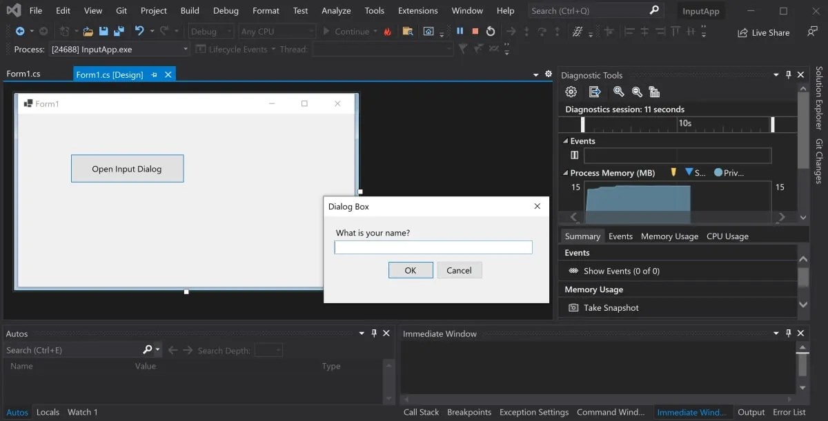 Winforms How to Create and Display an Input Dialog Box