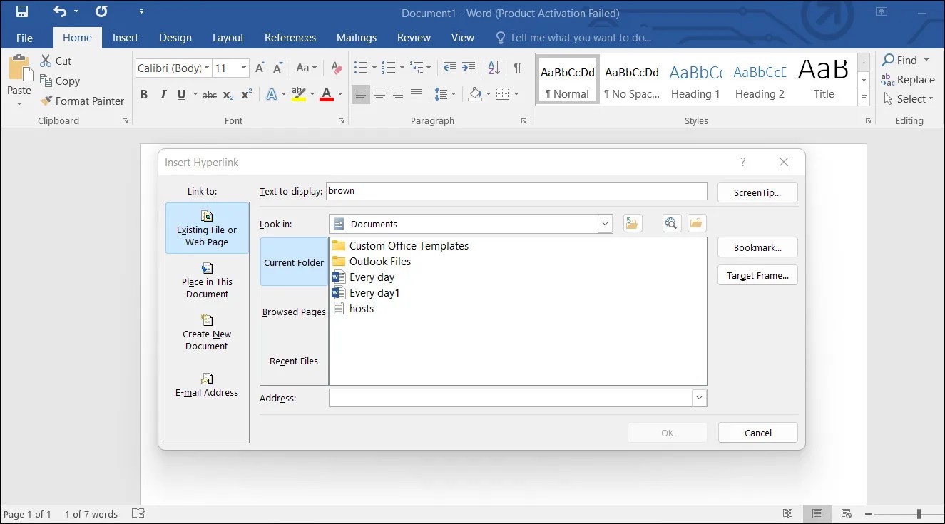 How to Insert a Hyperlink in Microsoft Word