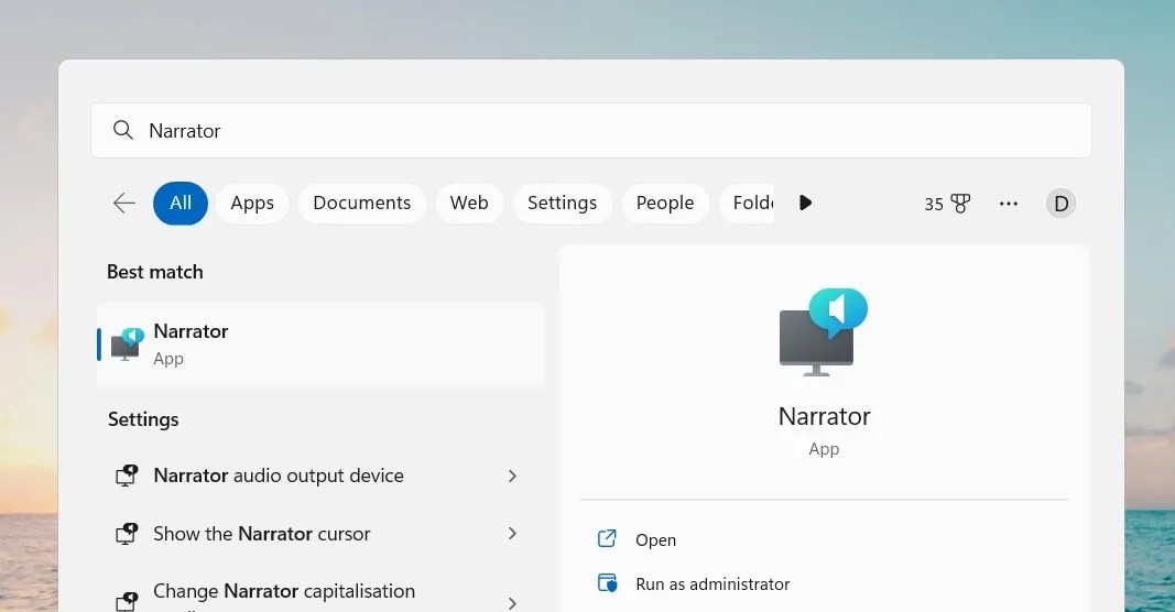 How to Start the Narrator in Windows 11
