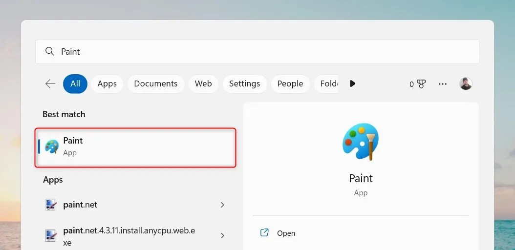 How to Open Microsoft Paint in Windows 11