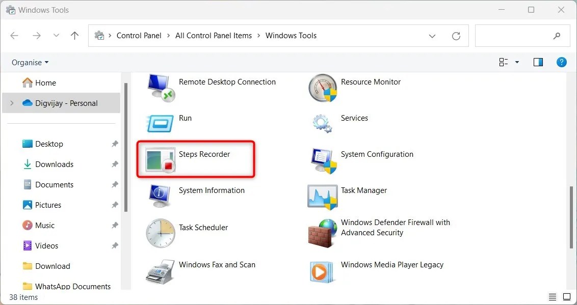 How to Open the Steps Recorder Tool in Windows 11