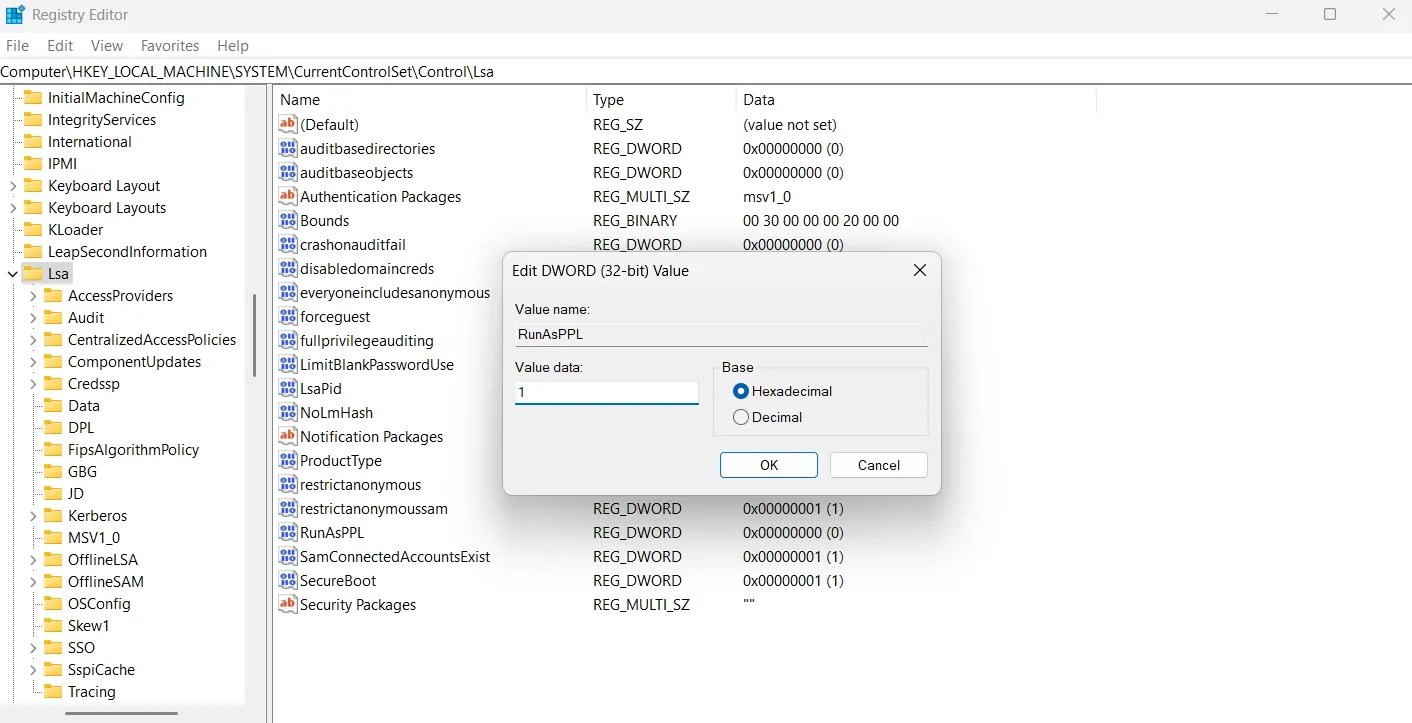How to Enable Local Security Authority (LSA) Protection in Windows 11