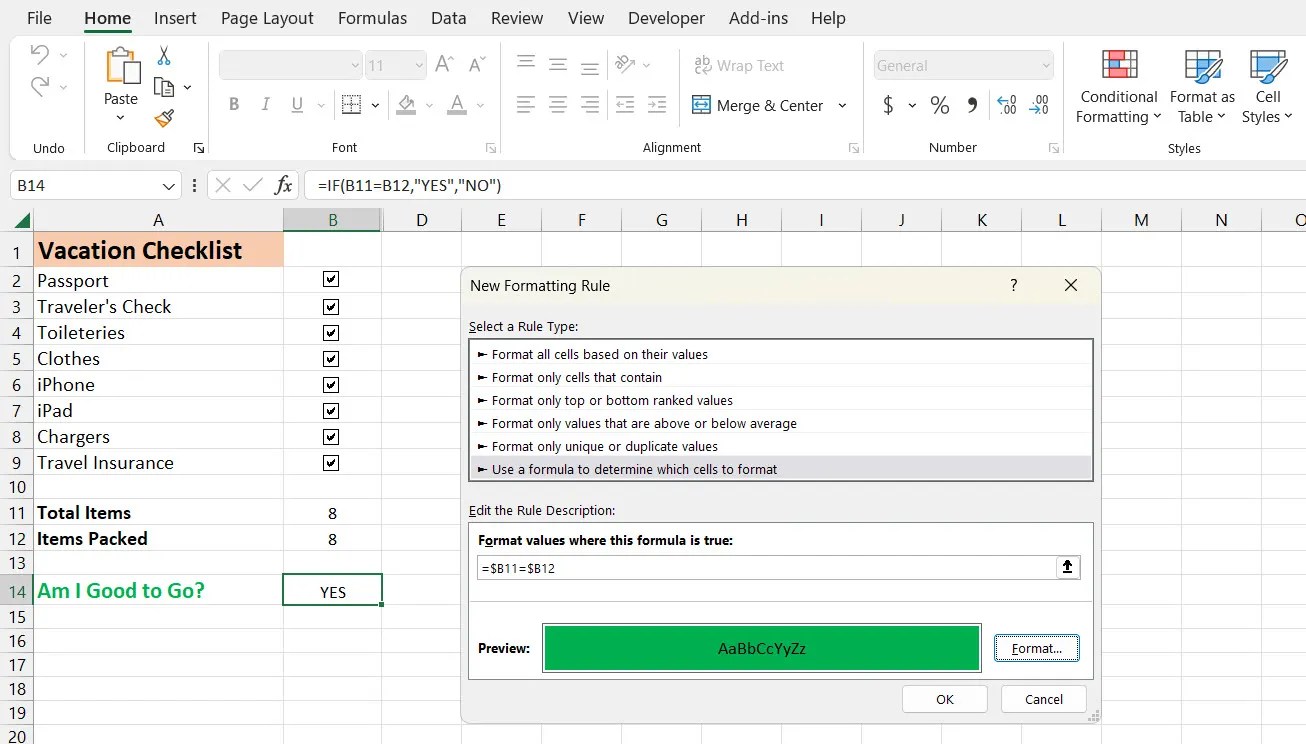 How to Create a Checklist in Microsoft Excel