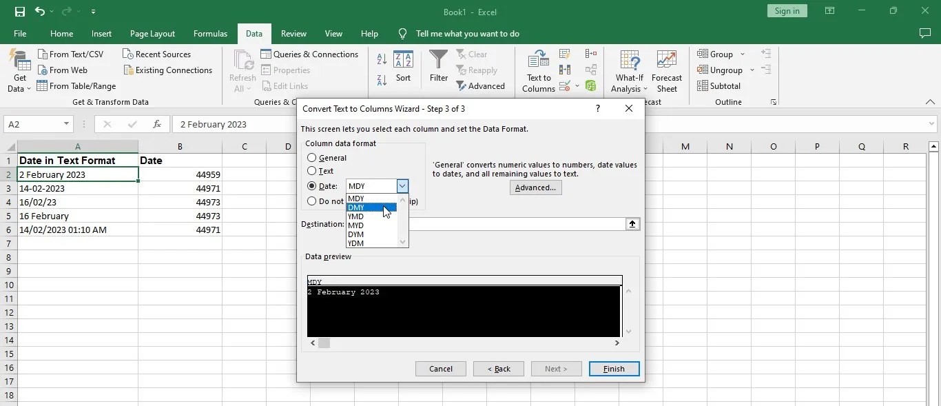 How to Convert Text to Date Format in Excel
