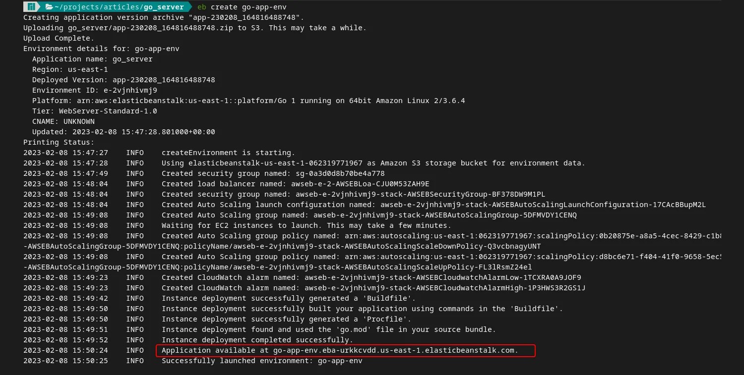 How to Deploy a Golang Application Using AWS Elastic Beanstalk