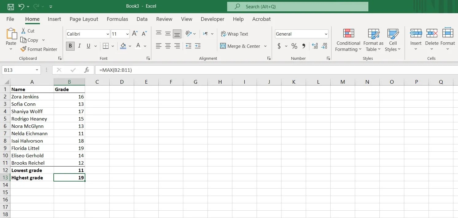 How to Find the Largest or Smallest Number in an Excel Series